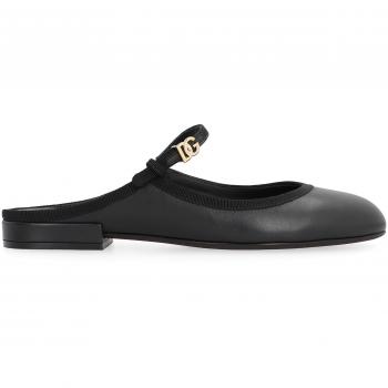 Dolce & Gabbana Women's Black Leather Mules - Size 36 (US 6)
