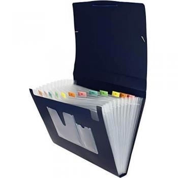 Grafoplás 2960730 Serie XS Archivador Fuelle con Gomas, Azul, Folio