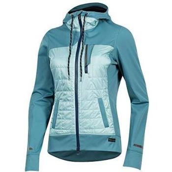 Pearl iZUMi Women's Cycling Versa Quilted Hoodie, Hydro/Aquifer, Medium