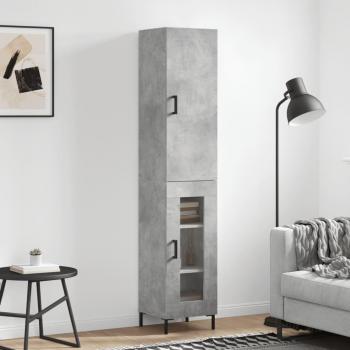 Aparador de hormigón gris 34,5x34x180 cm de madera multicapa