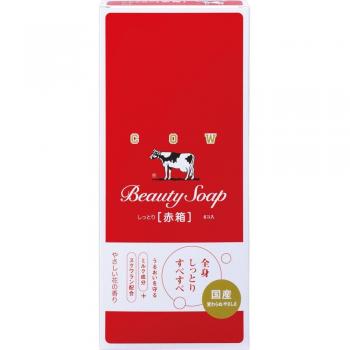 Cow Brand Milk Soap Red Box - 90g x 6 Pieces, General Purpose Moisturizing Beauty Soap