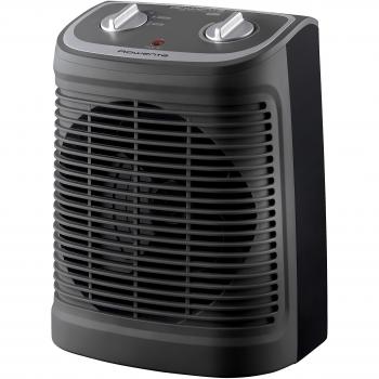 Calefactor Rowenta Comfort Compact SO2330, 2400W con Función Silence y Anti-Heladas, Termostato Mecánico, Ventilador de Aire Frío, Dos Velocidades, Fácil Transporte - Color Negro