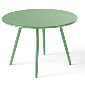 Mesa de centro redonda de metal verde cactus Palavas 40 x 29,5 cm