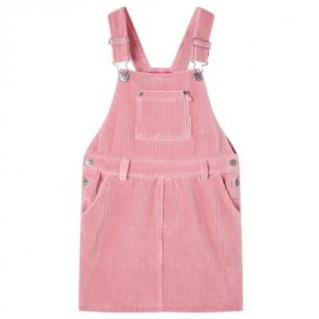 Vestido Infantil Pana Rosa Claro 104 con Tirantes Ajustables y Bolsillos