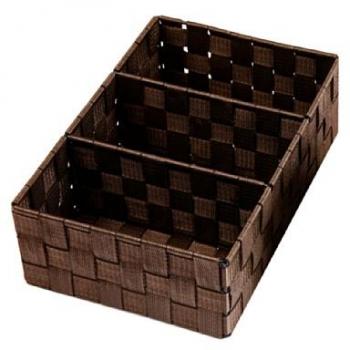 Caja con compartimentos Versa Marrón oscuro 21 x 10 x 32 cm