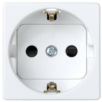 Base Simon 27 2P TT Lateral Schuko con Obturador de Seguridad Blanco Nieve