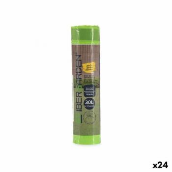 Bolsas de Basura Polietileno Verde Ibergarden 24 Unidades (30 L) - Cuidado del Hogar