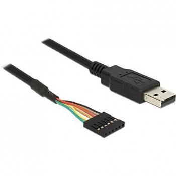 Cable USB 2.0 A a TTL 6 Pin Pinheader Hembra 1,8 m (3,3 V) DeLOCK