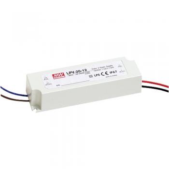 MEAN WELL Driver LED de tensión constante, IN: 127 → 370 V dc, 90 → 264 V ac, OUT: 15V, 1.33A, modelo MW LPV-20-15 - Transformador