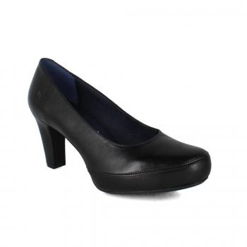Zapato de Tacón Dorking by Fluchos Blesa D5794 para mujer, piel auténtica, color negro
