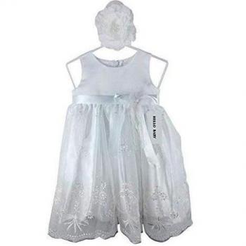 H/B Baby Niña (volantes de satén falda Pageant Fiesta Vestido de bautizo con adornos 0688 blanco roto blanco Talla:18-24 meses