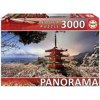 Educa 3000 Piece Panorama Puzzle - Mount Fuji and Chureito Pagoda, Japan