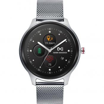 Reloj Smartwatch Mark Maddox Smart Now HS0001-80 de Aluminio con Correa Adicional de Goma Azul y Malla Milanesa Plateada