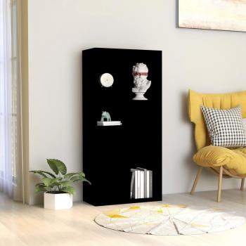 Estantería de madera contrachapada negra 7 compartimentos 106x50x25 cm