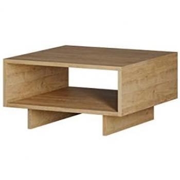 Mesa de Centro Multifuncional Alexandra Roble Madera MDP 60 x 32 x 60 cm con Estante Almacenamiento