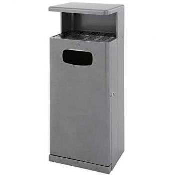 Recipiente de Basura con Tapa para Cenizas de Aluminio, Volumen 55 L, Dimensiones 345 x 1030 x 400 mm, Color Antracita