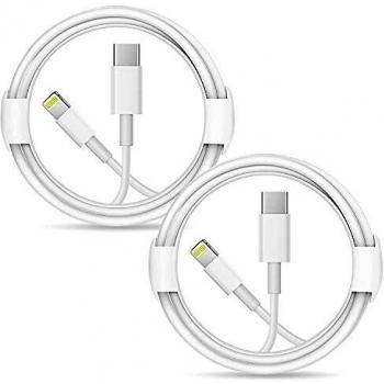 2 piezas Cable de conector Lightning a USB-C [Certificado Apple MFi] Cable de carga USB C Lightning Compatible con iPhone 12/12 Pro / 12 Pro Max / 11 Pro Max/X/XS/XR / 7/8 Plus