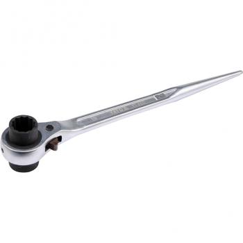 Yato YT-4937 llave de tubo chicharra reversible 1 pieza, fabricada en acero al cromo vanadio, con acabado pulido, longitud de 1/2, capacidad para sujetar tuercas y tornillos