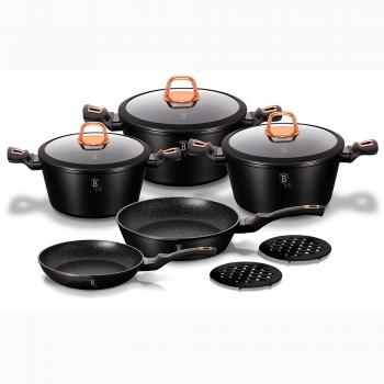 Batería de cocina Berlinger Haus Black Rose Inducción 10 Piezas