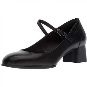 Katie Calfskin Leather Women's Block Heel Shoes - Colour: Black