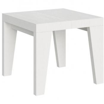 Mesa extensible Naxy 90x90/246 cm Blanco Fresno