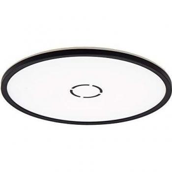 Plafón LED Free, Ø 42 cm, negro, diseño plano con efecto de retroiluminación, 3000 lúmenes