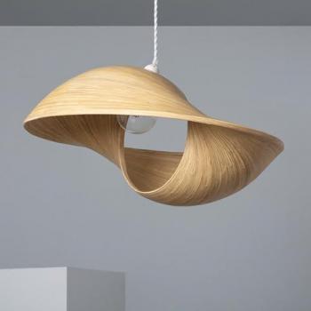 Lámpara Colgante de Bambú Shuka Grande Acacia Ø600 mm Trenzado Blanco ILUZZIA