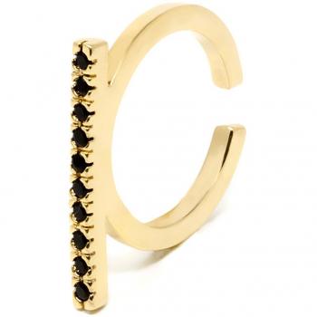 Anillo de mujer Shabama Manhattan en latón bañado en oro negro, ajustable
