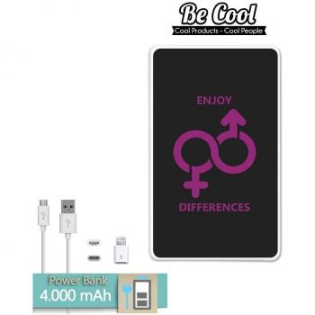 Becool® - Batería Externa Power Bank 4000 mah + Gratis 1 cable USB-MicroUsb