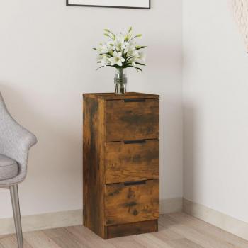 Aparador de madera contrachapada color roble ahumado 30x30x70 cm, Mueble de Almacenaje de Salón, Buffet para salón Moderno, Armario Auxiliar, Armario de Almacenamiento