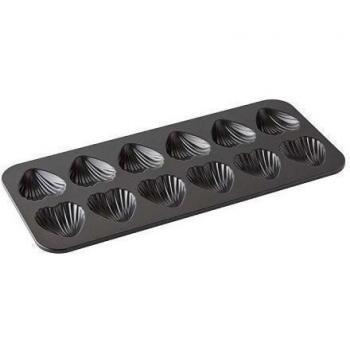 Madeleine Pan - Heart Shaped and Scalloped: 12-cup Non-stick Mold for cookies, chocolates, candy, cornbread by Mady Pan