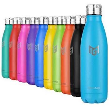 MIKAMEE Botella de Agua Acero Inoxidable 350/500/650/750ml | Aislamiento de Vacío de Doble Pared airBottle | sin bpa Botella termica | Mantiene 24h frías/12h Calientes | para Niños, Deporte, Oficina