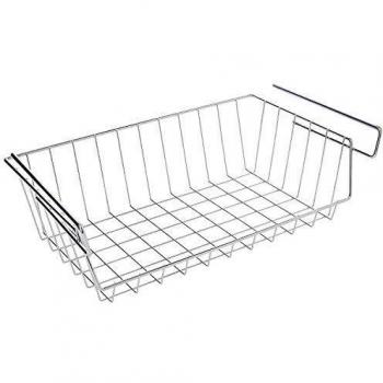 Wenko Cesto Organizador Armario Cocina, Metal, Plata Brillante, 15x44x27 cm