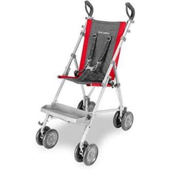 Maclaren Major Elite silla de transporte para niños con necesidades especiales desde 6 meses hasta 50 kg, Incluye arnés de 5 puntos y reposapiés extraíble, Chasis de aluminio, Rojo/gris oscuro