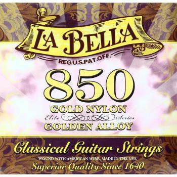 La Bella 653858 Plain Concert Golden Alloy Professional Studio String Set for Classic Guitar