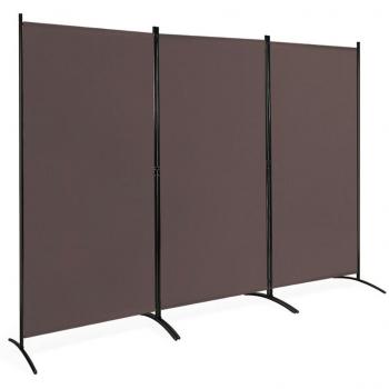 3-Panel Folding Room Divider - Brown 6 ft. CF