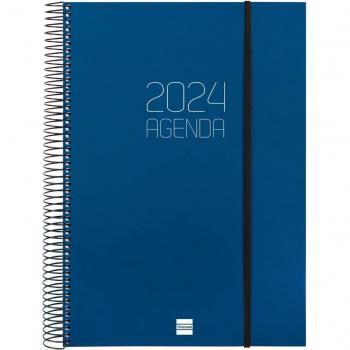Finocam Agenda Anual 2024 Opaque E40 DP Azul Espiral 210x297mm 1 Día Página