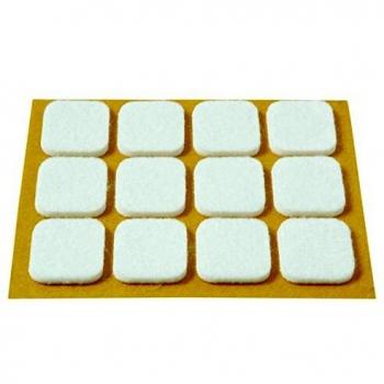 Brinox B70740B Deslizadores fieltro, Blanco, 20 x 23 mm, Set de 12 Piezas