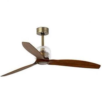 Faro Barcelona 33398D- DECO FAN Ventilador de techo oro/madera con motor DC