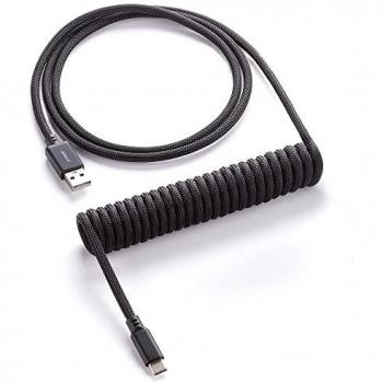 CableMod Classic Coiled USB C to USB A Keyboard Cable - 1.5m, Midnight Black