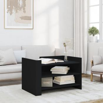 Mesa de centro negra 80x50x50 cm en madera multicapa y madera de ingeniería