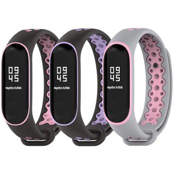 Mijobs Correas Pulsera para Xiaomi Mi Band 4,Mi Band 3 Impermeable Suave Correa de Silicona de Colores Banda Accesorios para Xiaomi Mi Band 4 Miband 3 Correa - 3 Colores Set