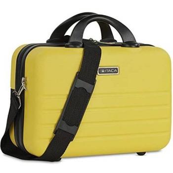 ITACA - Neceser Viaje. Neceser de Viaje Rígido. Neceser Mujer. Neceser Viaje Mujer de Material Ligero y Resistente. Estuche Maquillaje Mujer Rígido Resistente y Ligero. 771135, Color Amarillo