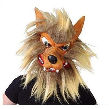 Guirca- Careta lobo látex con pelo, Talla única