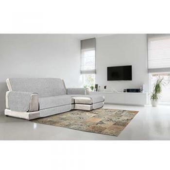 Italian Bed Linen Cubierta de sofá anti-deslizamiento Confort con chaiselongue,190cm, gris,
