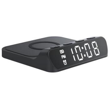 Cargador inalámbrico Havit W3031 con temporizador y pantalla LED (15W) - Negro