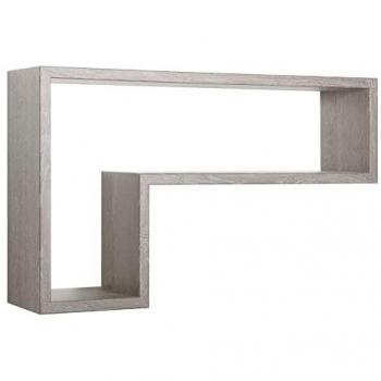 Estante de pared rectangular color roble gris modelo Lettera 61x37 cm