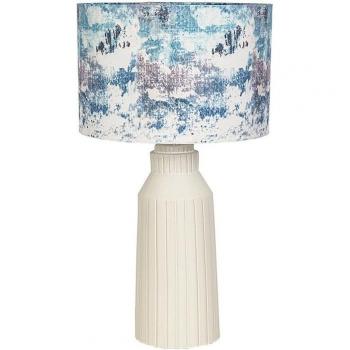 Lámpara de mesa cerámica blanca con pantalla E27 220-240 V 33 x 60 x 33 cm
