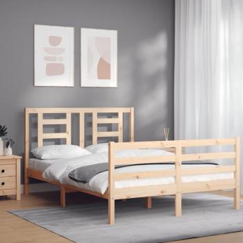 Cabecero de cama 120x200 cm de madera maciza color marrón Vidaxl