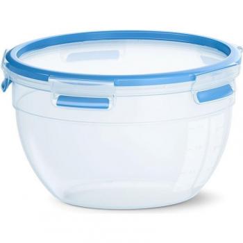 EMSA Clip & Close N10114 Recipiente Hermético 2,6 L Azul y Transparente - Ideal para Almacenamiento de Alimentos